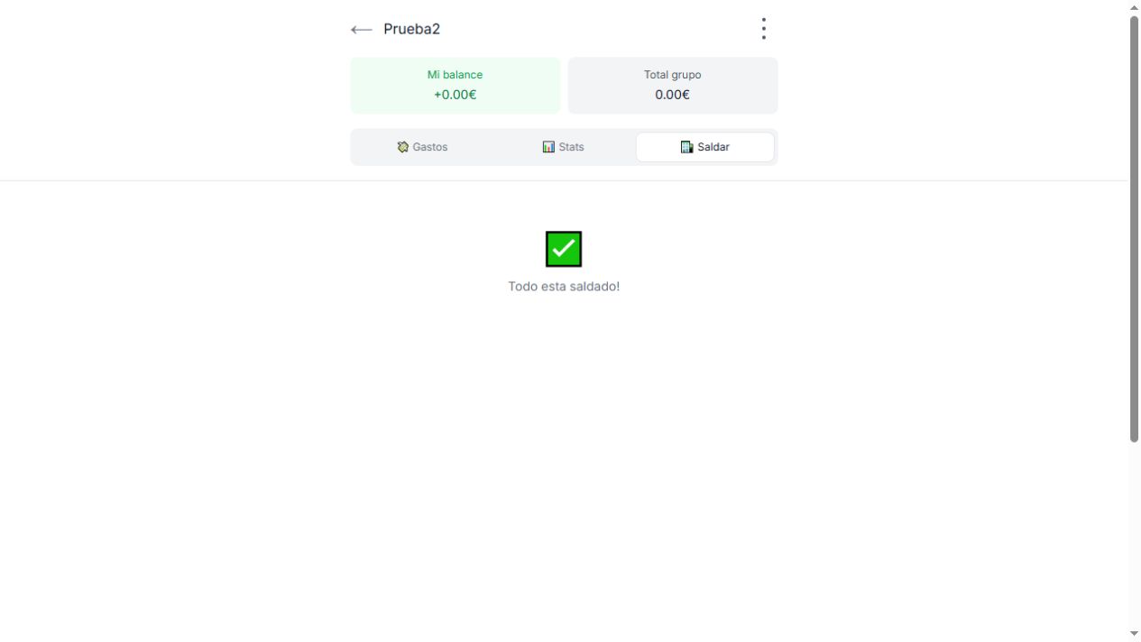 Resultado final del grupo: Todo está saldado y total activo de cero euros